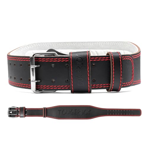 Genuine Leather Weight Lifting Belt for Men Double Prong Power Belt Heavy Duty - Strong, Stabilizing Back Support for Deadlifts, Squats Powerlifting - color: Black-1, size: M