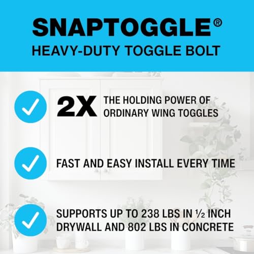 TOGGLER SNAPTOGGLE Drywall Anchor with Included Bolts for 1/4-20 Fastener Size; Holds up to 265 pounds Each in 1/2-in Drywall by TOGGLER (20 Pack) - size: 20 w/ Round Head Bolts