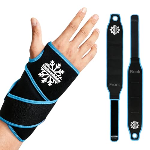 Wrist Ice Pack Wrap for Discomfort Reducing, Gel Ice Packs for Injuries Reusable for Wrist Pain, Hot & Cold Compress, Extended Coverage, Enhancing Comfort and Soothing Fatigue (Black) - color: Black
