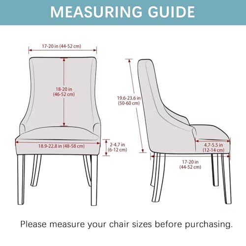 Wingback Dining Chair Covers Stretch Wing Back Side Chair Slipcover Accent Chair Cover Slipcover with Arm Chair Protector Cover for Dining Living Room (Coffee, 2PCS) - color: A- Coffee, size: 2 PCS
