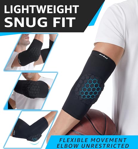HiRui Elbow Pads for Teenagers Men and Women - Basketball Baseball Elbow Brace for Collision Avoidance and Support - color: Black, size: 3X-Large