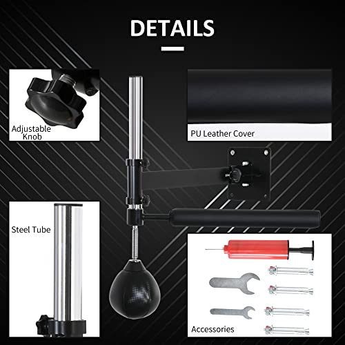 Lightweight Fast-Reflexes Speed Bag, Boxing Punching Bag Wall Mount, Height Adjustable, for MMA, Martial Arts, Boxing Equipment for Home Training, Heavy-Duty, 9" H x 7" Dia.
