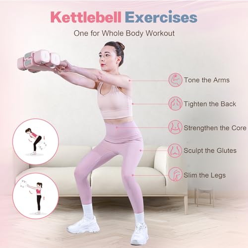 kisnbld Adjustable Dumbbell Set of 2, 4 in 1 Free Weights Dumbbells Set for Women with Fast Adjustment, Each 2lb 3lb 4lb 5lb Hand Weights Set for Home Gym & Outdoor Exercise Training - color: Pink, style: Set