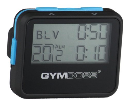 Gymboss Interval Timer and Stopwatch and Watchstrap - Bundle - color: Black W/ Blue Buttons