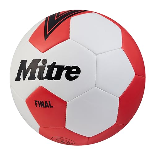 Mitre Recreation Soccer Ball - color: Final - White/Bib Red, size: 4