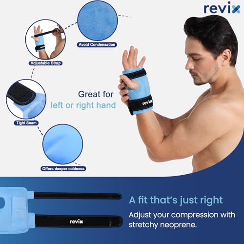REVIX Wrist Ice Pack Wrap for Carpal Tunnel, Reusable Gel Ice Pack for Hand Relaxation, Cold Compress, Enhancing Comfort and Soothing Fatigue, 1Pack - style: Blue