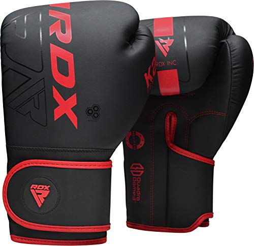 RDX Boxing Gloves, Pro Training Sparring, Maya Hide Leather, Muay Thai MMA Kickboxing, Men Women Adult, Heavy Punching Bag Focus Mitts Pads Workout, Ventilated Palm, Multi Layered, 8 10 12 14 16 18 Oz - color: RED, size: 14 OZ