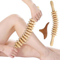 Wooden Massage Roller Stick with Triangle Massager, 12 Rollers Curved Wood Therapy-Massage Tool for Cellulite Reduction and Muscle Tension, 16.9inch