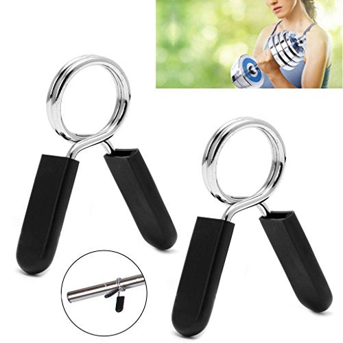 tegongse Barbell Clamps, 2Pcs 30mm Barbell Gym Weight Lifting Bar Dumbbell Lock Clamp Spring Collar Clips