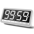 VOCOO Digital Kitchen Timer with 7.8” Extra Large Display, Magnetic, LED with 3 Brightness, 4 Alarms and 3 Volume Levels, Battery Countdown Count Up Timer for Cooking, Classroom, Home Gym (White) - color: White