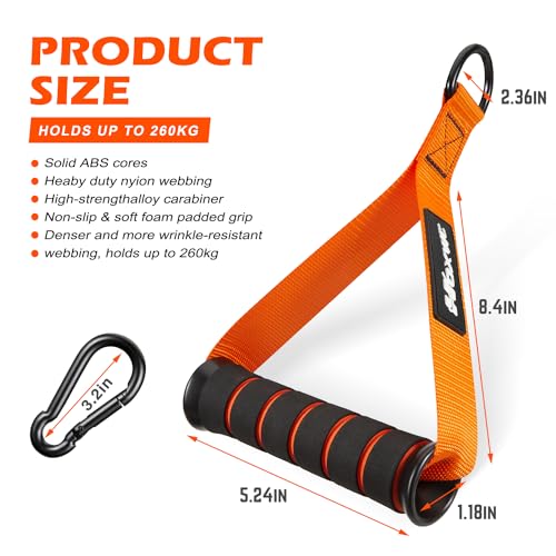 HOXWC Cable Handles Gym Equipment, Heavy Duty Resistance Band Handles, Replacement Exercise Handles for Cable Machine, Pulley System, Strength Trainer, Pull Down Workout, Home Gym Cable Attachments - color: 1-Orange