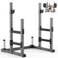 PASYOU Adjustable Squat Power Rack for Home Gym | Adjustable Free Weight Racks, Dual Steel Frame, Push-up Handles, with Dumbbell Storage, Heavy Strength Training for Home Gym - color: Silver