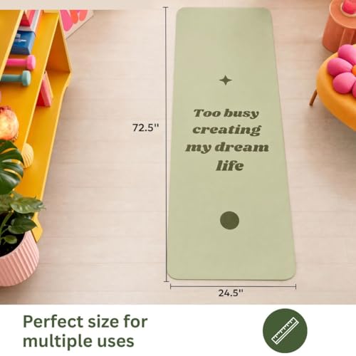 Non Slip Yoga Mat for Home Workout – Wide Green Exercise Mat for Hot Yoga, Large Travel Yoga Mat for Pilates, Stretching Equipment and Fitness Training, Extra Thick Yoga Matt for Women