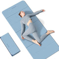 7-Fold Yoga Mat 70"x24" - 1/2 Inch Thick | Folding Exercise Mat, Compact Non-Slip TPE Mat, For Travel, Storage, Yoga & Home Gym, Lightweight & Portable - color: Blue-gray+Navy blue