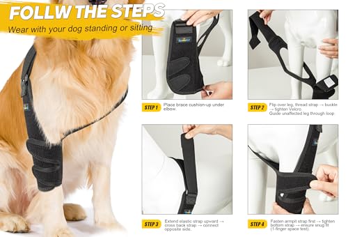 Dog Elbow Brace for Front Leg，Adjustable and Comfortable, Support for Arthritis, Hygroma and Injury Recovery，Secure Fit for Active & Senior Dogs, Prevents Licking,Calluses - size: XS-Right