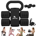 Abahub 2 in 1 Kettlebell & Dumbbell Set for Home Gym, Adjustable Weights Dumbbell Set with Kettlebell Grip Converter, Full Body Workout Kettlebell Set of 2 for Men Women - color: Black