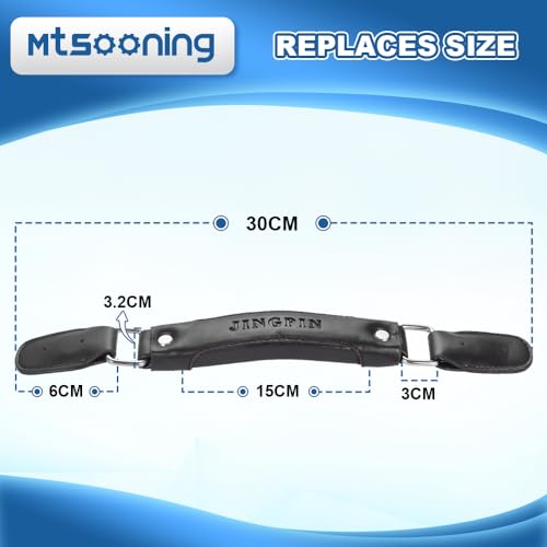 2PCS Luggage Handle,150mm Leather Pull Handle Grip, Brown Suitcase Handle Carry Strap Replacement Part for Luggage Suitcase Box Black Tone | Suitcase Handle Carry Strap Replacement Part for Luggage Suitcase Box Brown Tone