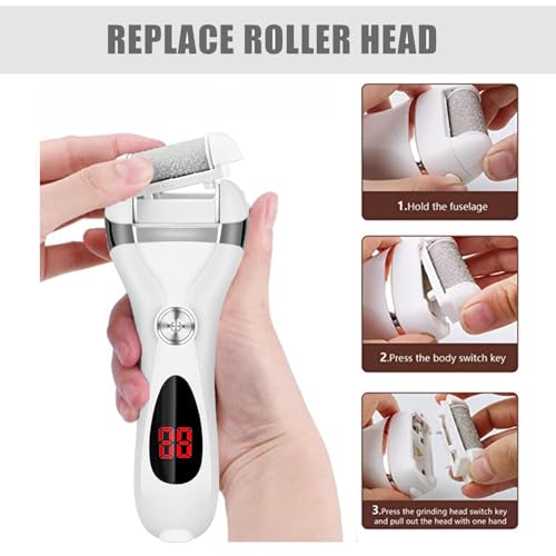 12pcs Replacement Coarse Roller Head for Electric Callus Remover, Foot File Pedicure Tools Refill Rollers for Feet Callus Shaver Pedicure Kit (12 Pack Different Coarse) - style: 12pcs Different Coarse