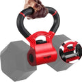 Yes4All Kettlebells Grip, Dumbbell Grip Handle, Convert Dumbbells into Kettlebell for Home Gym, Kettlebell for Weights Plate - color: C. Red/ Black