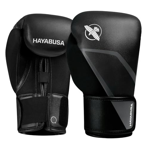 Hayabusa E1 Boxing Gloves for Kids, Youth and Teens - color: Black/Grey, size: 6oz