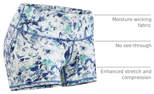 Tough Mode Women's 3" Athletic Workout Volleyball Running WOD Compression Shorts - color: Abstract Painting, size: X-Small