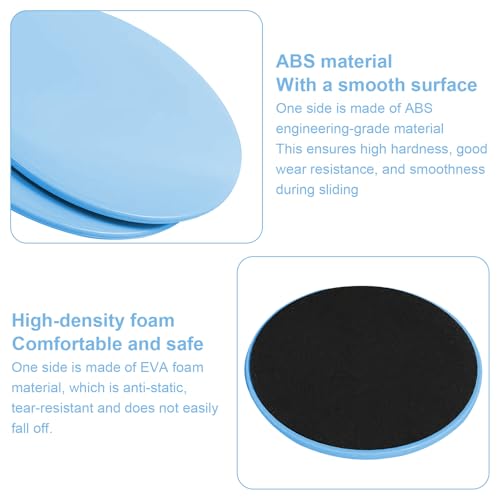 17.5cm/6.89In Round Core Sliders for Working Out,Set of 4 Exercise Core Pilates Sliders,Floor Foot Slider for Exercise 2 Color - color: blue+black