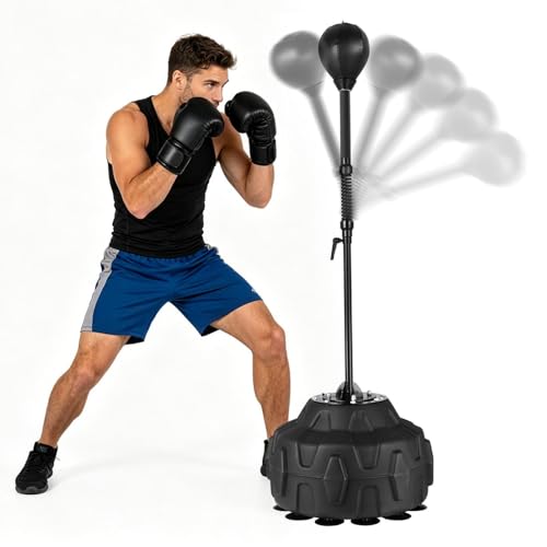 Cobras Reflex Bag Boxing Boxing Speed Bag with Stand 57-72in Height Adjustable Standing Punching Bags for Adults Speed Ball Kickboxing Bags for Training Stress Relief and Fitness