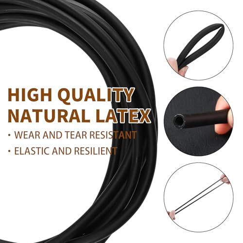 Latex Rubber Tubing 1/4"ID x 3/8"OD Surgical Tubing Slingshot Bands Fitness Hose Tube(50FTBlack) - color: Black, size: 50FT