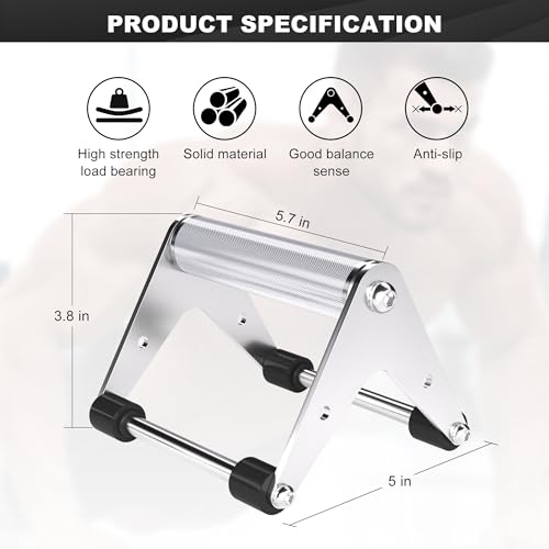 Stainless Steel Push Up Bars, 660 lb Capacity, Black | Reinforced A-frame, raised handles, wide non-slip feet, 660 lb capacity, and ready-to-use set for bodyweight training. - color: White