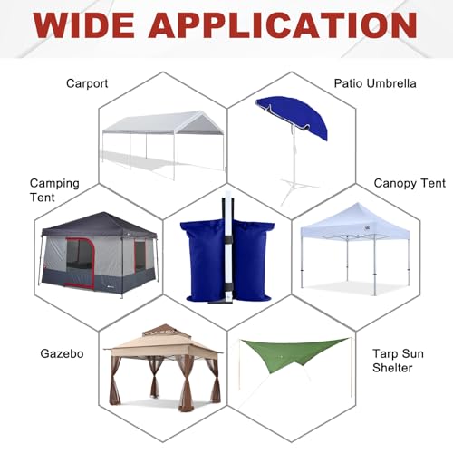 ABCCANOPY Canopy Weights 150 LBS Tent Sand Bags,4-Pack Blue(No Sand) - color: Blue, size: 150 LBS
