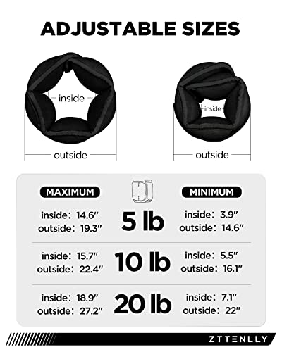Adjustable Ankle Weights for Women Men and Kids | 1 Pair 5 10 15 18 20 Lbs Leg Wrist Ankle Weight Straps for Yoga, Walking, Running, Aerobics, Gym, Dance, Pilates, Cardio - color: Black, size: 5lb(2.5*2)