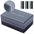 Millenti Gray Black Yoga Block Yoga Brick - Sold as Single EVA Foam Block, Bevelled Edge, Non-Slip, Latex-Free Block with a Workout Chart 9x6x4” - color: Pink