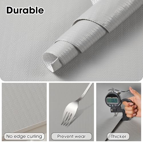 Drawer and Shelf Liner, Non-Slip Kitchen Cabinet Liners Non-Adhesive Thick Strong Grip Waterproof Washable Mats Protect Dresser Shelves Cupboard Bathroom Cabinets, Light Gray, 12 in X 10 FT - color: Light Gray, size: 11.8"W x 118"L