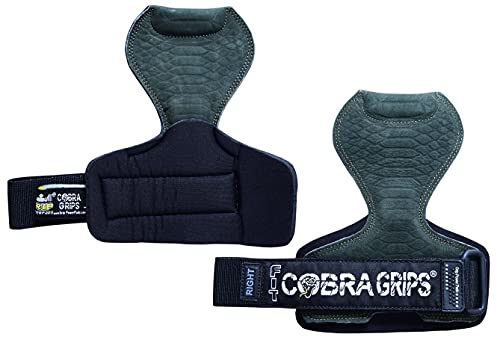 Cobra Grips Weight Lifting Gloves with Adjustable Neoprene Padded Wrist Wraps - Heavy Duty Alternative to Power Lifting Hooks for Deadlifts - color: FIT Green Sway Leather, size: 4.25 - 7.0"