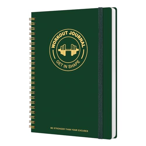 Thboxes Workout & Fitness Journal for Woman Man，8.5" x 6" Daily Exercise Log Notebook Personal Health Meal Planner for Weight Loss Gym Muscle Gain Workout Notepad Essentials Wellness Log, Green - color: Green