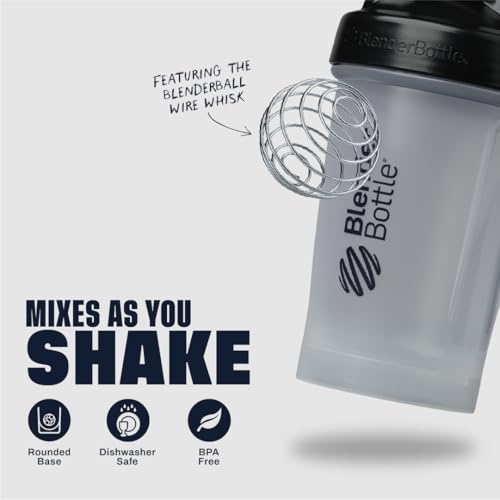 BlenderBottle Classic V2 Shaker Bottle Perfect for Protein Shakes and Pre Workout, 28-oz, Black - color: Clear, size: 28 Ounces