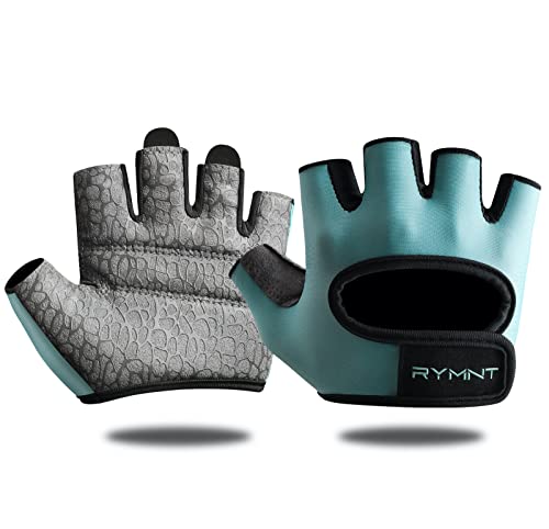 Short Workout Gloves for Women Men, Weight Lifting Gloves Full Palm Pads | Minimal Gym Gloves for Weightlifting, Exercise, Fitness, Training, Extra Grip, Fingerless Work Out Gloves Womens, Breathable - color: Aqua, size: Small