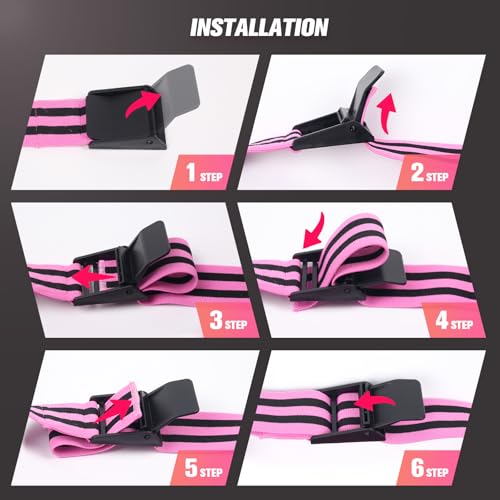 Booty Bands, Blood Flow Restriction Bands for Women/Men, Adjustable BFR Training Bands for Glutes & Hip Building, Occlusion Resistance Bands - color: Pink