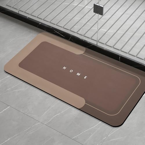 Housego Absorbent Bath Mat, Quick Dry Bath Rug, 16.93x34.65, Brown | Absorbent Bath Mat Magic Rug; Quick Drying Magic Bath Mat Non-Slip Floor Rug Rubber Backed for Bathroom Kitchen Shower Sink - color: Brown, size: 1'5" x 2'11" (Rectangular)