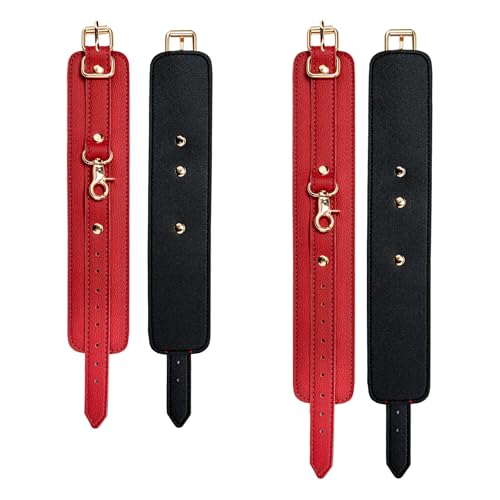 3 in 1 Heavy Duty Stainless Steel Expandable Spreader Bar with 4pcs PU Rose-Gold Adjustable Straps,Workout Bar for Home Gym Training Bar,Portable Detachable Pilates Kit - style: Black+Red PU Kit