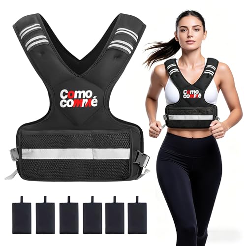 Adjustable Weighted Vest for Men Women, 4-10lb/12-18lb/20-32lb Vest with 6 Ironsand for Weights Running Workout and Training, Adjustable Body Weight Vest Exercise Set for Running, Walking - color: Black, size: 4-10 lb