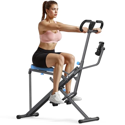 MERACH Upgraded Squat Machine for Women, Smart Row and Deep Squat Trainer with Tablet Stand, Adjustable Resistance & 350LB Weight Capacity, Foldable Home Exercise Equipment, Connect MERACH APP - style: R07 PRO - Grey