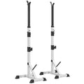 Soozier Pair of Adjustable Squat Rack Standard 53.5"-69.25" Barbell Rack Stand 440lbs Capacity, 2" Steel Heavy Duty Bench Press Rack, Support 3 Sets Barbells Storage