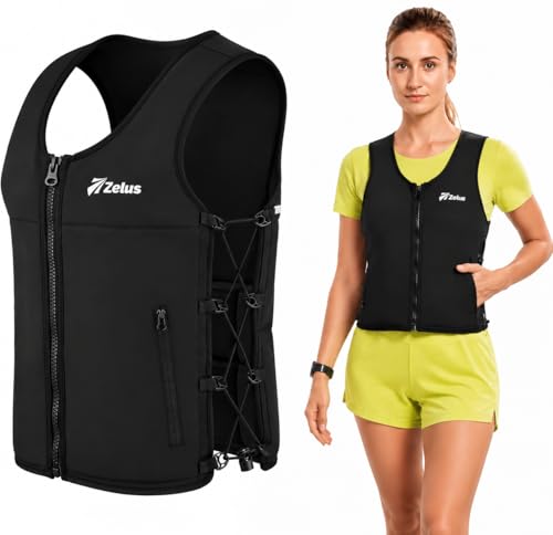 ZELUS Weighted Vest Woman, Adjustable Weighted Vest 1-10lb/ 1-15lb with Removable Z-Fit Soft Iron Weights, for Weight Loss Running Walking Rucking Strength Training, Reflective & Pocket Design - size: 15LB&L