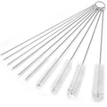 CiaraQ Bottle Cleaning Brushes, 9.8 Inch Nylon Tube Brush Set | White Cleaner for Narrow Neck Bottles Cups with Hook, Set of 10pcs - color: White, size: 9.8 Inch (10pcs)