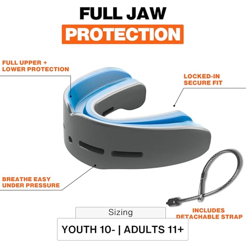 Shock Doctor Nano Double Mouthguard, Protects Upper and Lower Teeth, Youth & Adult available - color: White, size: Adult