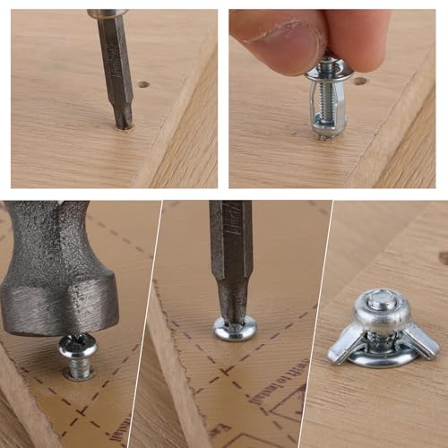 Molain 15 Pack Hollow Metal Cavity Fixing Hollow Door Anchor, M4 Nuts for 0-5mm Door Extra Short Hollow Wall Anchors Aluminium cladding Sheet Steel, Iron Sheet