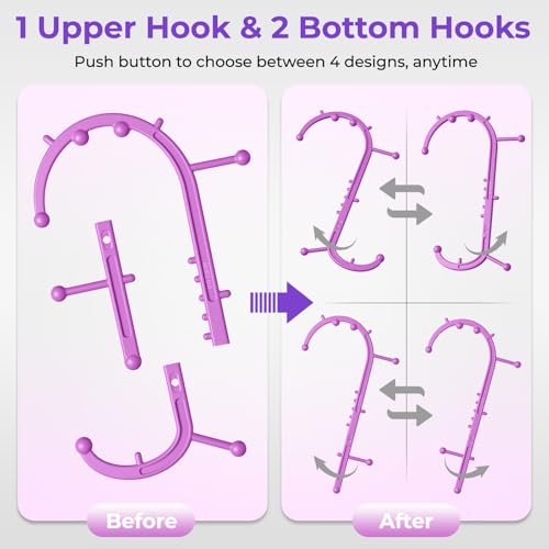Detachable Trigger Point Massage Cane, Button-Release Design Massage Hook for Back, Neck & Shoulder Pain Relief, Pressure Point Massage Tool for Muscle Recovery (Large, Pink) - color: Pink, size: Large
