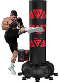 RDX XXL 330LBS Target Freestanding Punching Bag with Cover & Gloves – 72” Adult Heavy Pedestal Punch Bag Set - 17 Suction Cup 8 Extended Legs Stand Base - Kick Boxing MMA Muay Thai Home Gym Fitness - color: RED