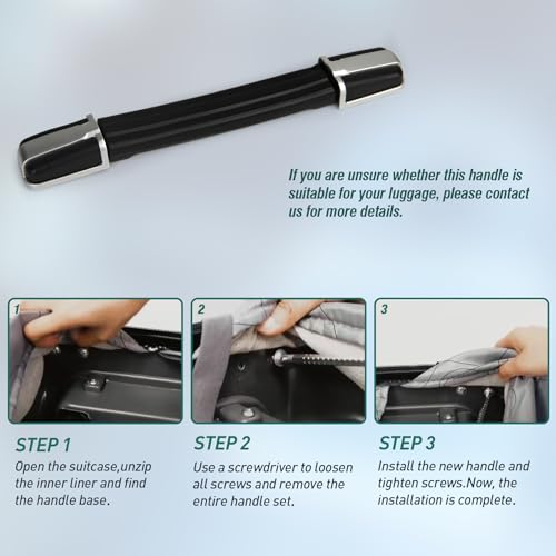 Luggage Replacement Handle, Suitcase Spare Grip, Travel Bag Repair Part | Ergonomic grip design, sturdy construction, comfortable hand feel, suitable for luggage repair and travel bag replacement - style: RB-009 Silver-White